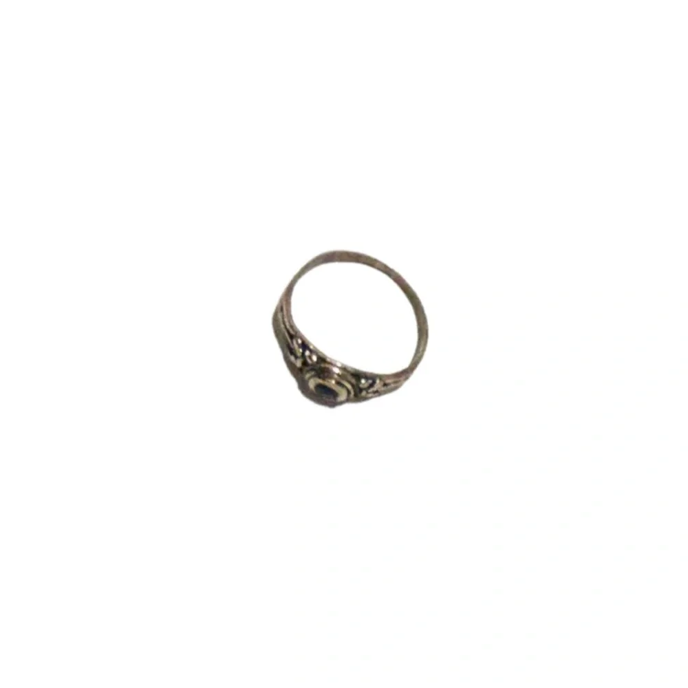Silver & Black Stone Boho Ring